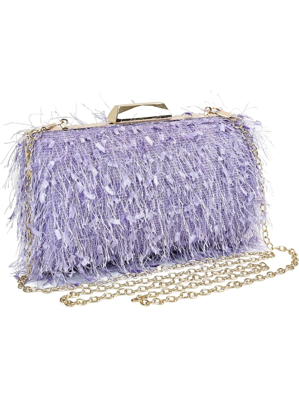 〽️ Women's Light Purple Clutch Purses Banquet Prom Buckle Evening Crossbody Bag